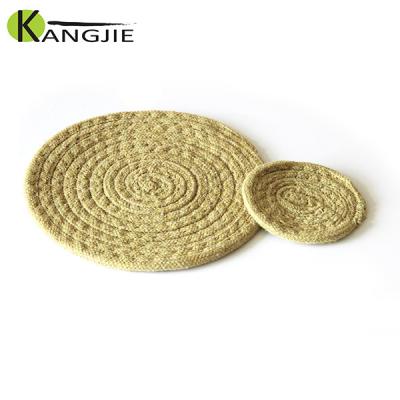 China Viable Hot Selling Around The Place Mat Cheap Anti-Slip Bulk Jute Teacup Dish Coaster for sale