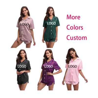 China QUICK DRY Customize Turn-Down Collar Shorts Sheath Loose Comfortable Casual Multiple Color 2 Piece Sets Women for sale