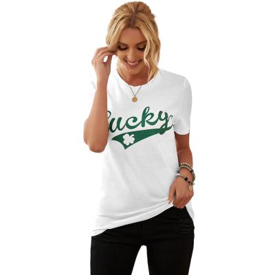 China New Arrivals Summer Shorts QUICK DRY Sleeve Digital Printing Crew Neck Popular St Patrick's Day Fashion Women T-shirt for sale