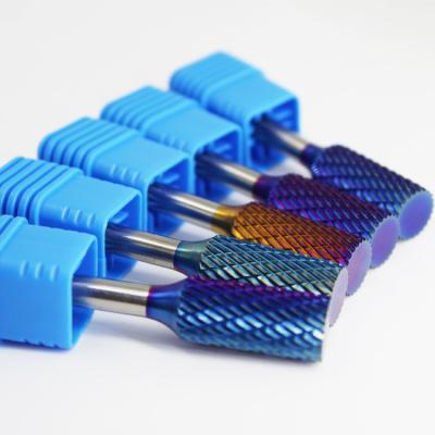 China Efficient Tungsten Carbide Burr Tools Abrasive Nano Blue coated Tungsten Carbide Rotary Burr for Metalworking for sale