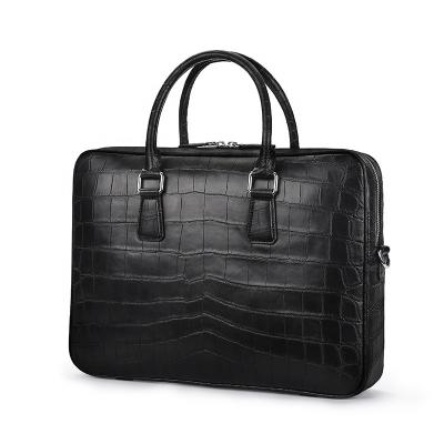 China Crocodile skin of men's briefcase genuine crocodile leather manufacturer real crocodile leather belly briefcase for men's briefcase for sale