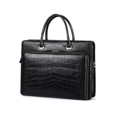 China Genuine Crocodile Leather Belly Bag Prices Office Crocodile Skin Fashion Crocodile Leather Briefcase For Men's Gift Leather Bags for sale