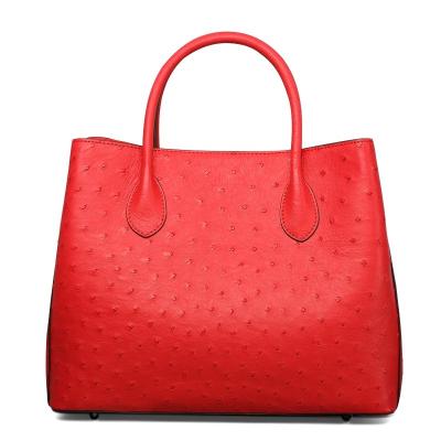 China OEM High Quality Women Fashion Trend Purse Ostrich Skin Handbags Genuine Leather Luxury Handbag for sale