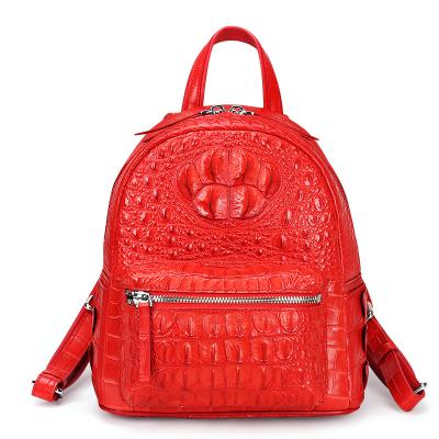 China Fashion Trend Women's Crocodile Backpack Leather Middle In Stock For Women for sale