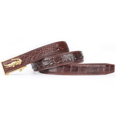 China Wholesale Crocodile Siam Crocodile Leather Belt Leather Business With Automatic Buckle Belt for sale