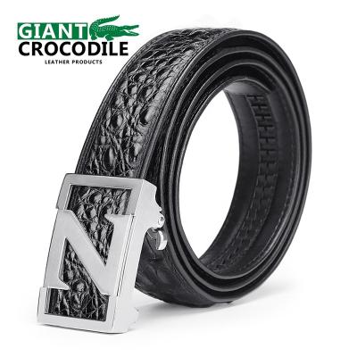 China Wholesale Crocodile Leather Manufacturer Automatic Buckle Men's Belt Business Leisure Suit Siamese Belt 3.4cm Wide Wide for sale