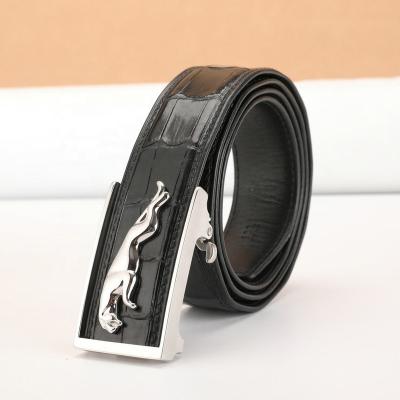 China Genuine Logo Luxury Crocodile Genuine Leather Belts Mens Genuine Leather Belt Buckle Automatic Belt For Men for sale