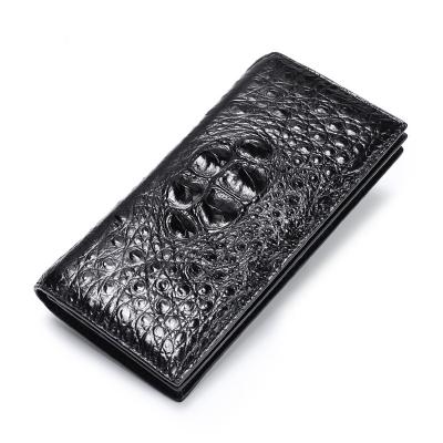 China High Capacity Hand Make Mens Long Crocodile Leather Wallet For Man for sale