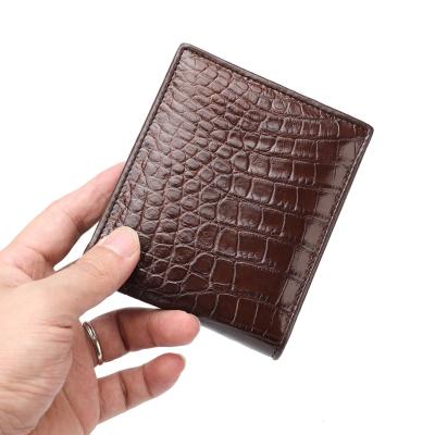 China High Capacity Crocodile Wallet Genuine Leather Genuine Skin Wallets Handmade Luxurious Wallets For Man for sale