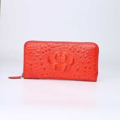 China High Capacity Hand Make Women Long Crocodile Wallet Leather With Single Zipper for sale