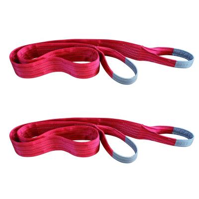 China Factory wholesale solid polyester 100% polyester red color 5t sf7: 1 eye webbing flat sling for boat for sale