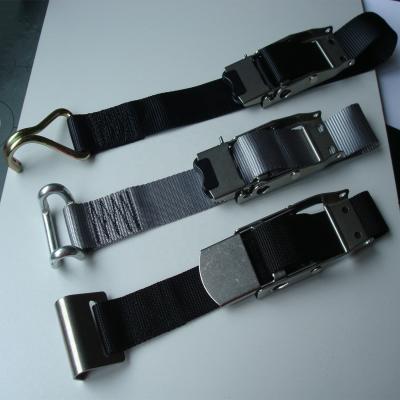 China High Quality Durable Polyester Hot Selling 1T Webbing Lightweight Cargo Lashing Metal Cam Buckle Strap With Hook for sale