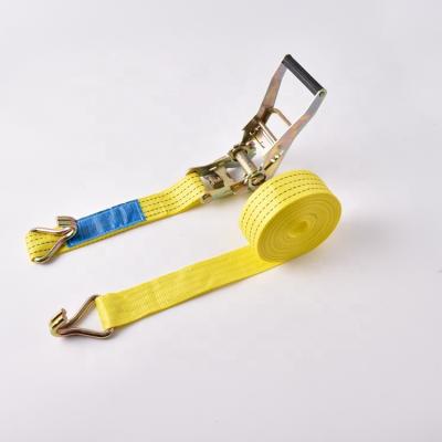 China Wholesale Fast Delivery Durable Polyester Double J-Hook Ratchet Lashing Tie Down Straps for sale