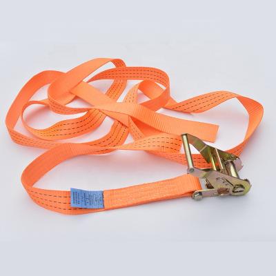 China Custom Durable Polyester China Manufacture New Cargo Lashing Flexible Polyester Ratchet Straps for sale