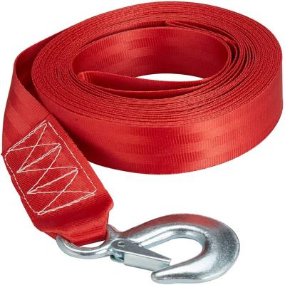 China 32ft Boat Winch Red Factory Direct Sale Strap 2 Inch Car Boat Rescue Tool Strong Polyester Stroke Towing Straps for sale