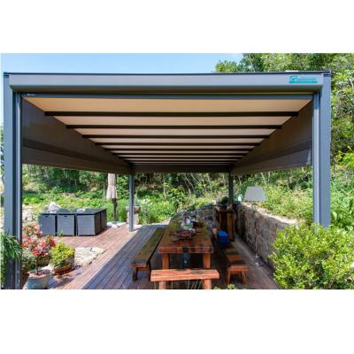 China PVC Outdoor Garden Electric Aluminum Retractable UV-Resistant Tents Motorized PVC Sliding Cover for sale