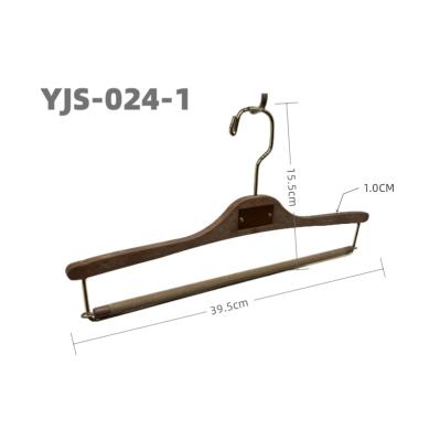 China Retro Wood Grain Pants Solid Hangers Pants Hangers with Adjustable Clips Pants Rack Hanger Scarf Holder for sale