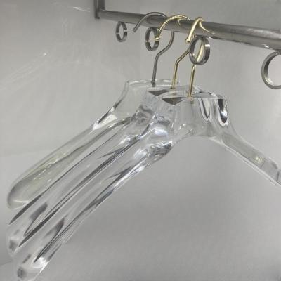 China Behind Doors/On Walls Man's Garment Waist Hanger Large Popular Bridal Dress Clear Plastic Acrylic Hanger Organizer for sale