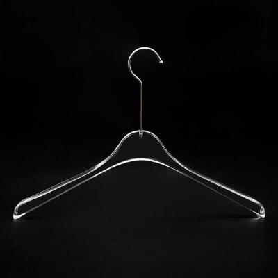 China Modern minimalist factory direct tour head acrylic hanger clothes shop hanger plastic luxury children's clothing transparent hanger for sale