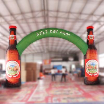 China Custom Inflatable Outdoor Light Bottle Arcade Arch Adverstising Logo Template For Oktoberfest Holiday Event Advertising Bear Festival for sale