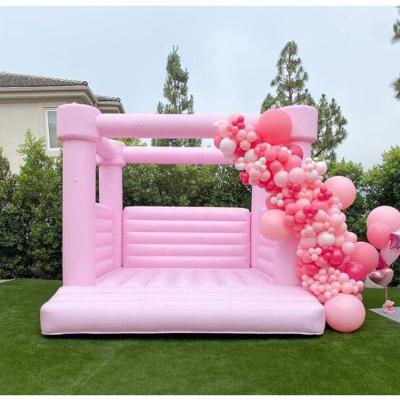 China Outdoor Entertainment Commercial grade light pastel color wedding bounce house Kids inflatable jumping white bouncy castle party bouncer for sale