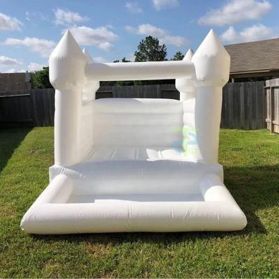 China Outdoor Entertainment 10*8ft  White Inflatable Bounce House with Ball Pool pit Jumping Bouncy Castle Bouncer for Wedding Party,Carrying Repair Bag for sale