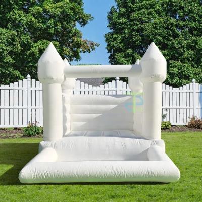 China Outdoor Entertainment 10*8ft Inflatable Bounce House with Ball Pool pit  White  Jumping Bouncy Castle Bouncer for Wedding Party,Carrying Repair Bag for sale