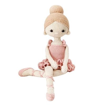 China Wholesale Custom Handmade Plush HWF 100746 Ballet Girl Dolls Toys 100% Handmade Infants Knitted Gifts for sale