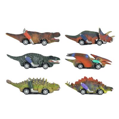 China Plastic PVC LDD 100079 Dinosaur Toy Pull Back Car Toys, 6 Packs Dino Toys, Dinosaur Games with T-Rex Kids Toys Vehicle Car for sale