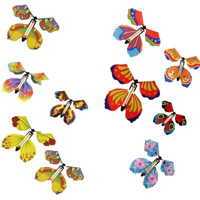 China LDD 100108 Flying Magic Butterfly Toy Wind Up Butterfly Toy Rubber Band Powered Butterfly For Big Surprise Wedding Birthday Gi LDD 100108 for sale