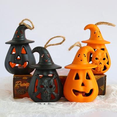 China Insect Prevention HWA 100696 Halloween Christmas Led Rechargeable Pumpkin Lamp Camping Lantern Party Bar Candle Castle Home Light for sale