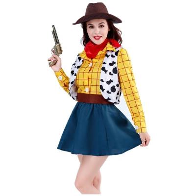 China HWA 100073 Polyester Fiber Cowboy Woody Toy Story Costume Jumpsuit&Tights Cosplay Dress Set Anime Zentai Jumpsuit for sale