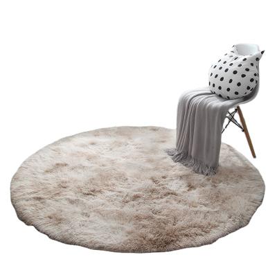 China Customized Design Washable Blanket Floor Mat Living Room Decoration Bedroom Fur Fluffy Non-slip Rugs Round Circle Plush Rugs And Blankets for sale