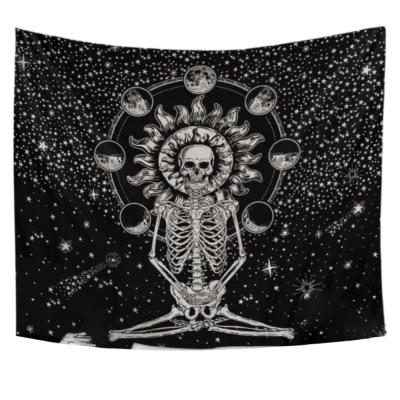 China Simple Custom Tapestry Wall Hanging Wholesale Indian Printed Mystical Black And White Tapestry Blanket Tapestry for sale