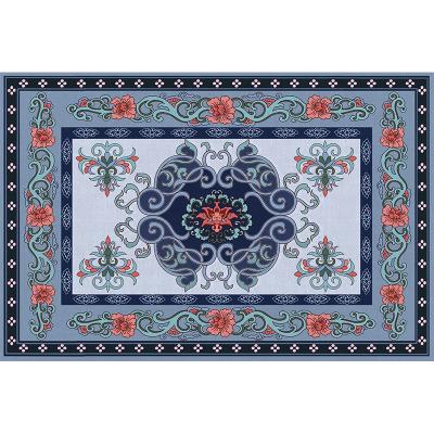 China Washable Moroccan Persian Style Living Room Rug Printed On Cheap Velvet Floor Crystal Blanket Can Be Customized Carpets And Rugs Covers for sale