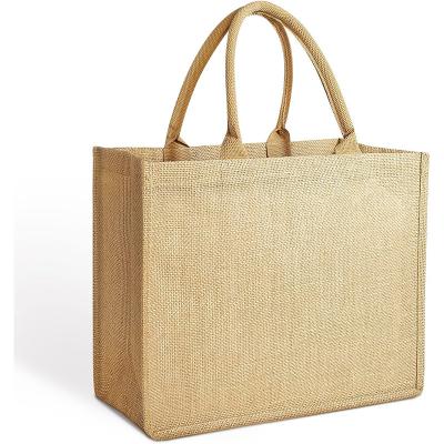 China Fashion fashion high quality DIY jute burlap tote bag burlap tote bags custom women jute blue tote bag with logos for sale