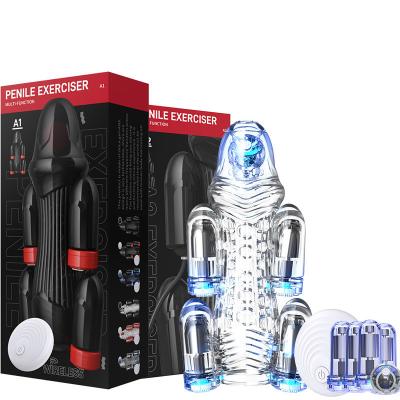 China TPE+ABS Hand Free Sex Penis Pump Enlargement Vibrator Sex Shop for Adult Toys Male Masturbator Silicone Penis Vacuum Pump Enlarger for sale