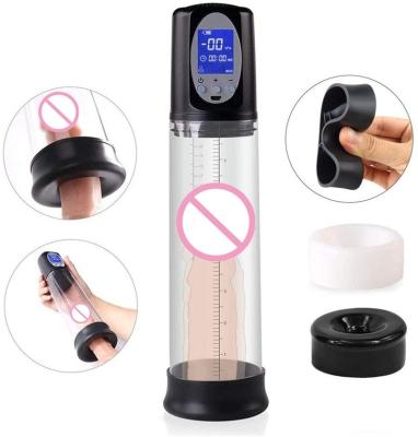 China Premium silicone + ABS USB Rechargeable LCD Pump  Advanced Automatic  Electric Vacuum Penis Pump Enhancement for sale