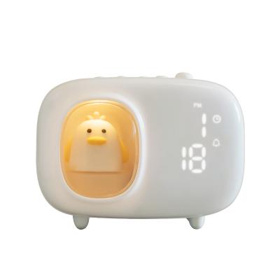 China Antique Style Children's Day Night Sleep Trainer Sound Light Sun Moon Graphic Rise Kids Digital Alarm Clock for sale