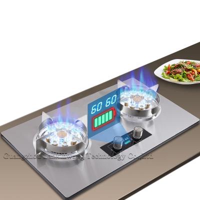 China Hotel Household Timer Flameout Protection LPG Gas Stove Stainless Steel Table Embedded Dual Use Gas Stove for sale