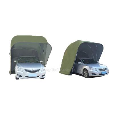 China Single iron semi-automatic stainless steel garage folding retractable parking car parking tent stormproof rain shed shed for sale