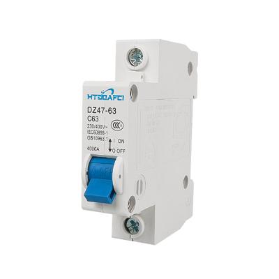 China Short Circuit Protection DZ47 1P 1A-63A White Color Case Breaking Mini Circuit Breaker 4.5KA for sale