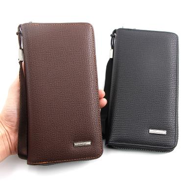 China New Style Waterproof Black Multifunctional Custom Logo PU Leather Men Purse Wallet With Strap for sale