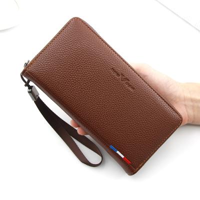 China PU Brand Male Wallets Clutch Coin Bag Waterproof Leather Zipper Purse Long Wallets With Card Holder for sale