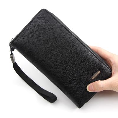 China Brand Men's Luxury Leather Zipper Wallets Waterproof Long Sleeve Purse Clutch For Business Men for sale