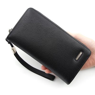 China PU Brand Male Wallets Clutch Coin Bag Waterproof Leather Zipper Purse Long Wallets With Card Holder for sale