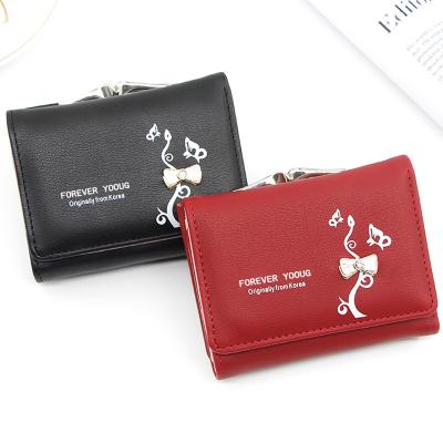 China 2020 New Wallet Fashion Women's Mini Student Coin Purse Short Wallet PU Leather Waterproof Wholesale Purse for sale