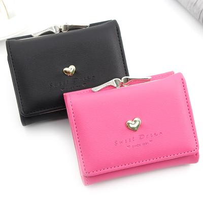 China New Waterproof Cute Short Buckle Kitty Waterproof Women's Single Zipper Student Wallet. for sale