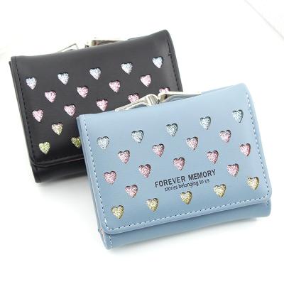 China Fashion Waterproof Ladies Mini Women Clutch Hollow Out Women Short Purse Cute Short Wallets For Girl for sale