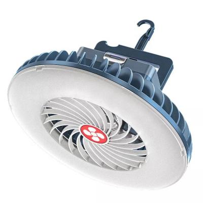 China Multifunctional Outdoor Camping Lighting Portable Rechargeable LED Fans With Light Outdoor Tent Ceiling Fan Light for sale